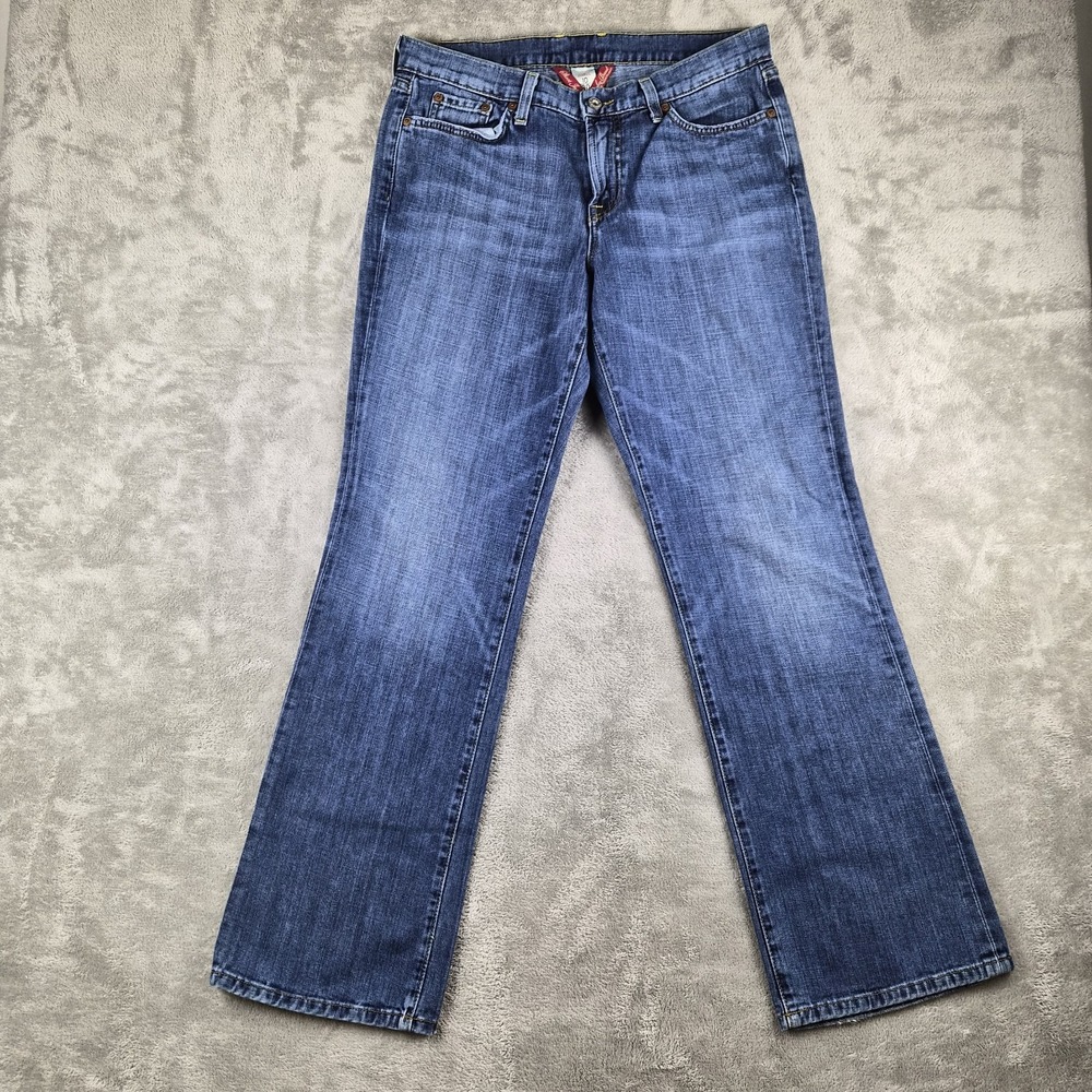 Lucky Brand Classic Rider Jeans Womens 10/30 Blue Denim Bootcut Embroidered USA